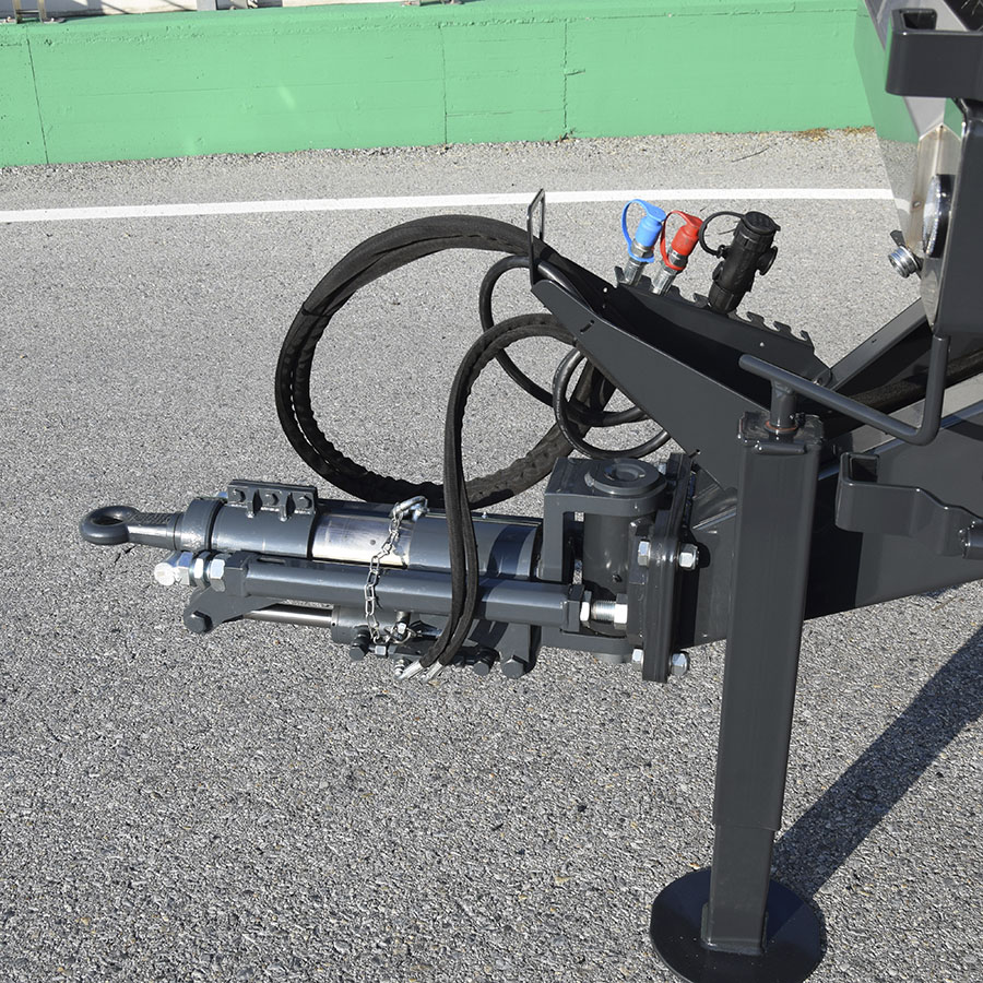 Close-up view of the components of the Eurospand fertilizer spreader.